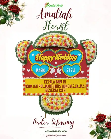 Papan Bunga Pernikahan Airu